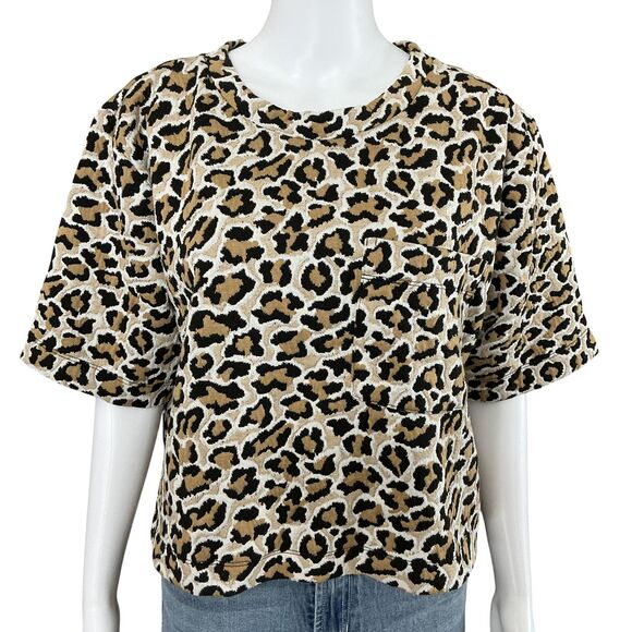 Maeve The Ettie High Rise Crop Wide Leg Pant sz 31 & Matching Knit Boxy Tee sz L - Picture 2 of 16